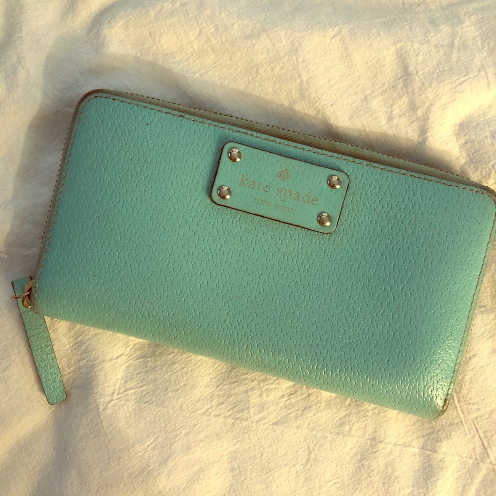 Kate Spade Mint Large Zip Wallet